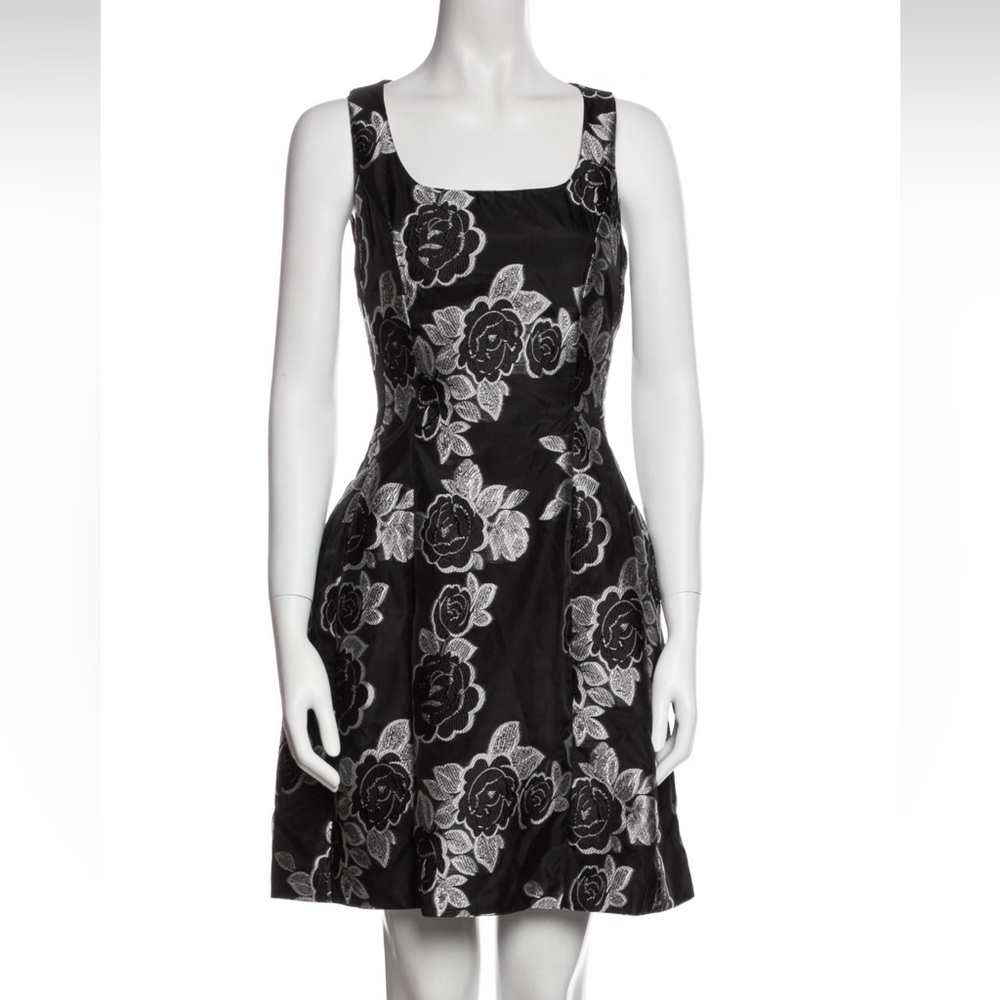 Prabal Gurung Floral Dress embroidery fitted zipper pockets Flowers lace corset
